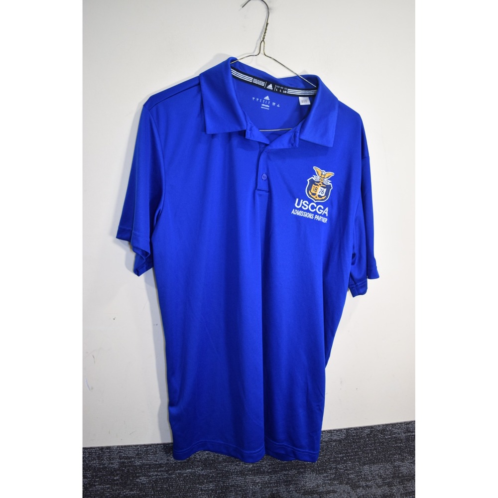 United States Coast Guard Academy USCGA Admissions Polo Shirt Blue MENS L